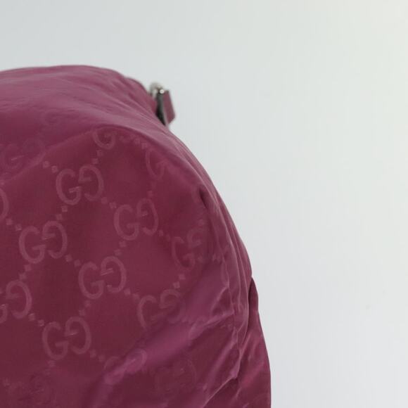 GUCCI GG Canvas Guccissima Hand Bag Nylon Pink Silver - Picture 13 of 16